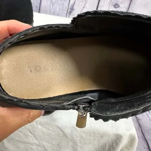 Torrid Black Faux Suede Side Dip Ankle Booties - Picture 5 of 8